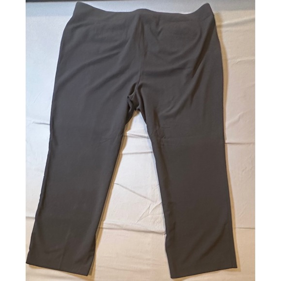Roz & Ali Womens 22 Black Straight Leg Pull On Dress Pants Stretch Trousers - Picture 8 of 12